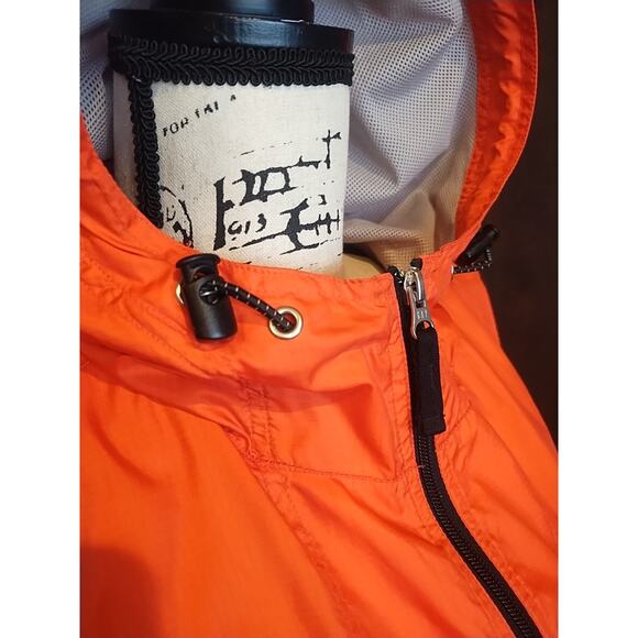 Gap Hunter Orange Mesh Hooded Vest Womens XS Full Zip Nylon Zip Pockets Pumpkin - Picture 5 of 7